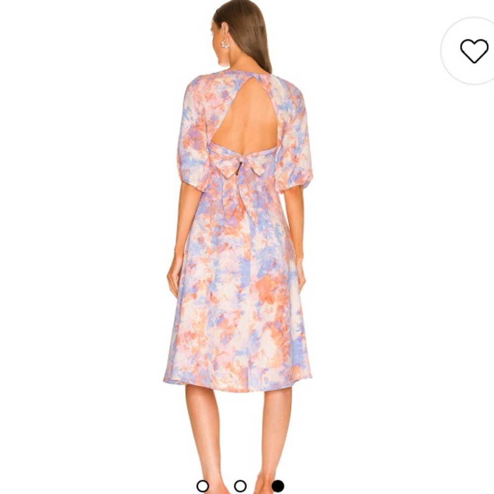 Open Back Midi Dress in Abstract Tie Dye